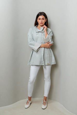 Plaid Sleeves Trench