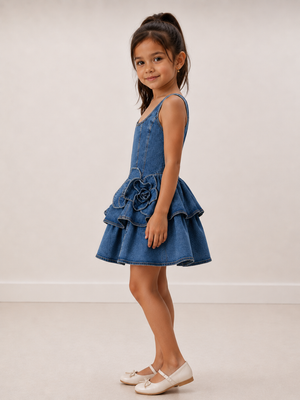3D denim dress