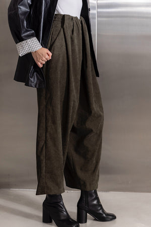 Folded waist winter pants