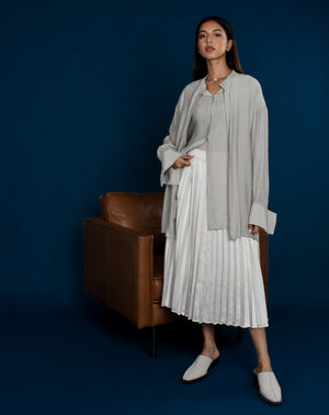 Silk Pleated Skirt