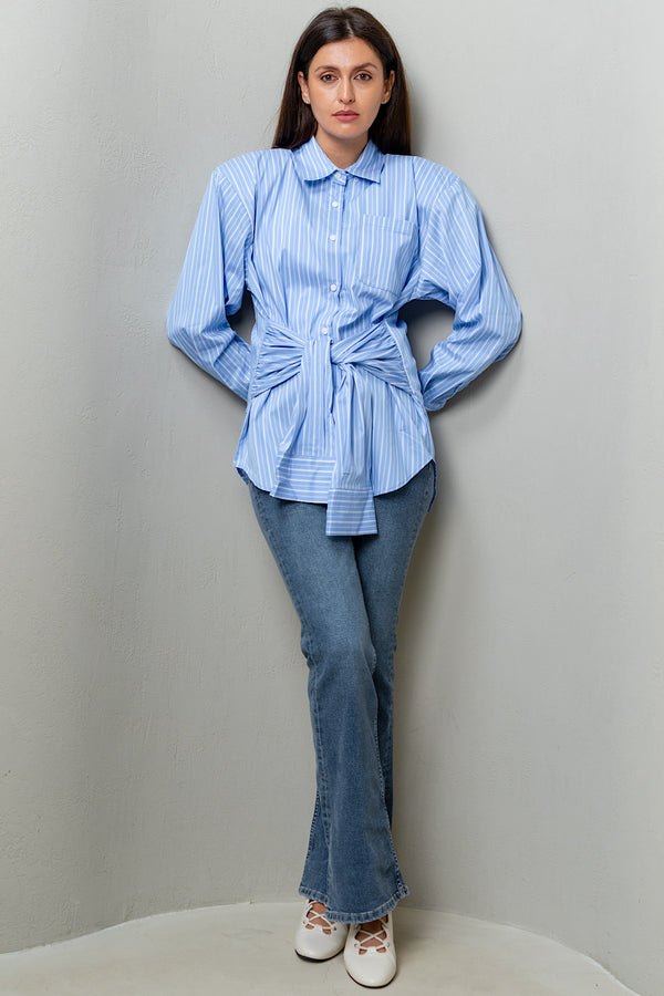 Wrap waist Stripe Shirt