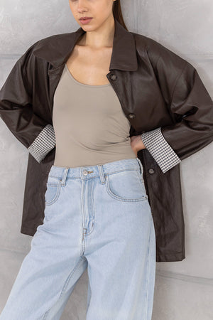 Leather Cross Bag Jacket