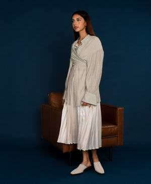 Silk Pleated Skirt