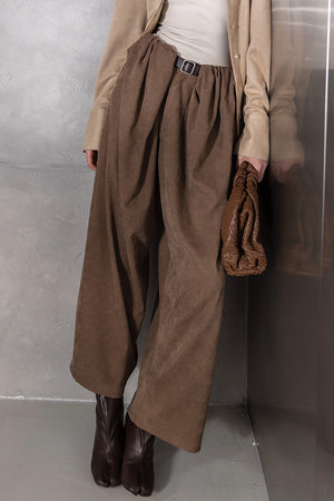 Folded waist winter pants