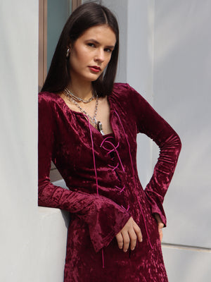 Double Layer Velour Dress