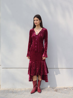 Double Layer Velour Dress