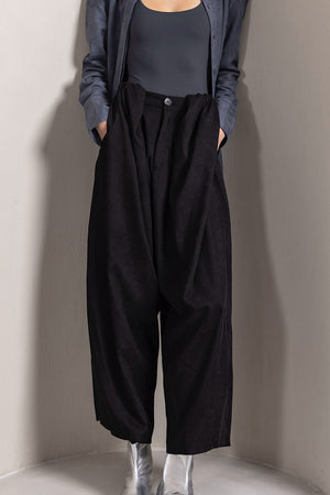 Folded waist winter pants