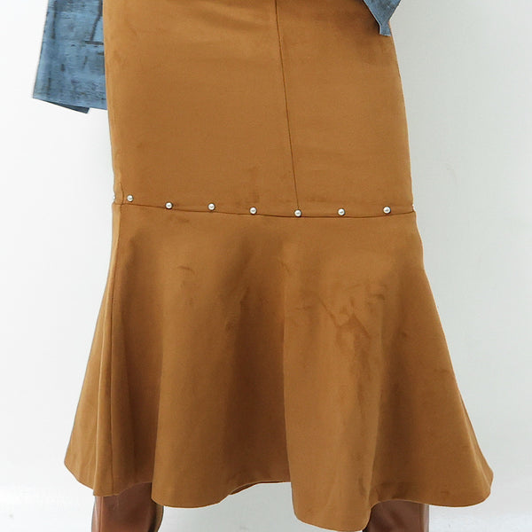 Camel Suede Skirt