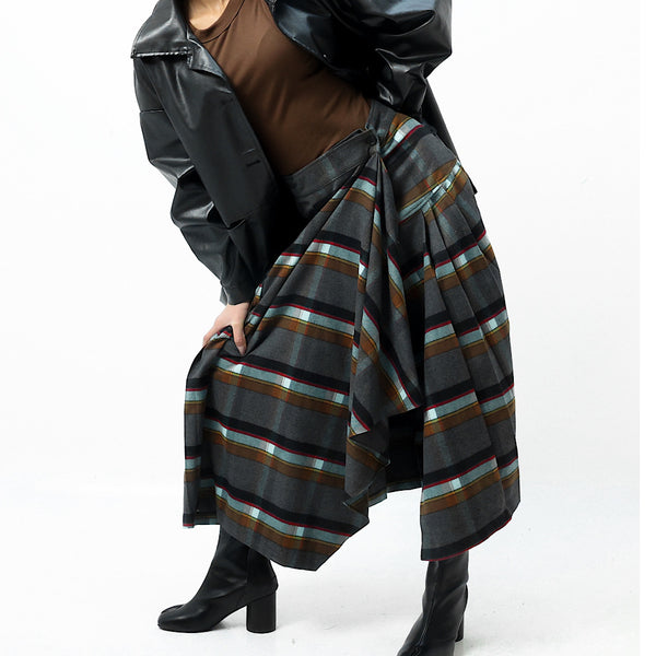 Charcoal Plaid Skirt