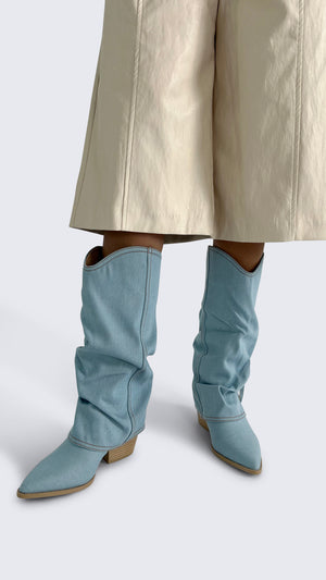 Denim Boots
