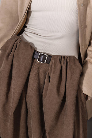 Folded waist winter pants