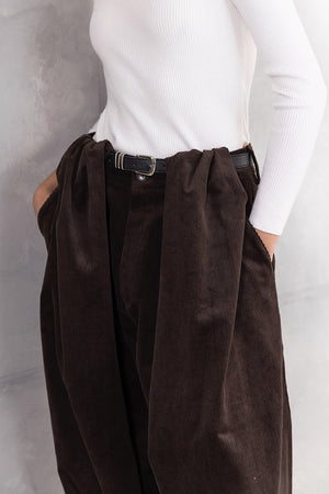 Folded waist winter pants