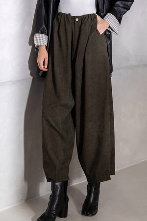Folded waist winter pants