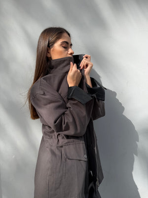 Leather Short Trench