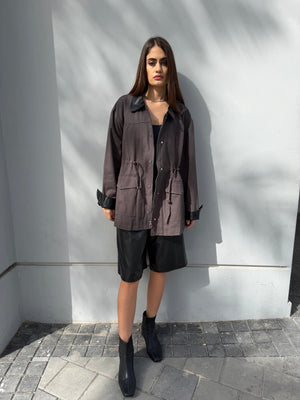 Leather Short Trench