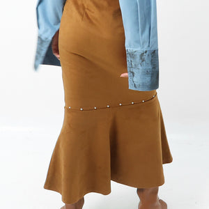 Camel Suede Skirt