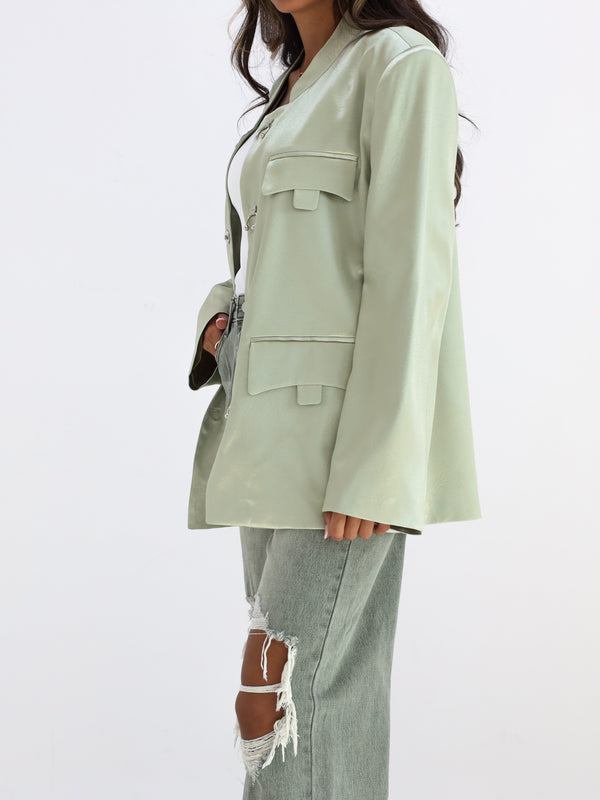 Green satin Jacket