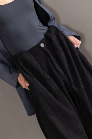 Folded waist winter pants