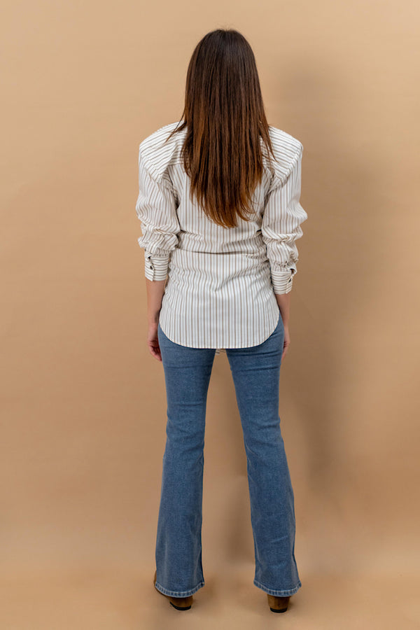 Wrap waist Stripe Shirt
