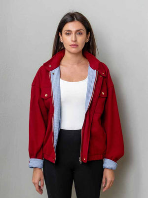 Plaid Red Bomber