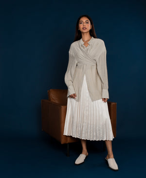 Silk Pleated Skirt