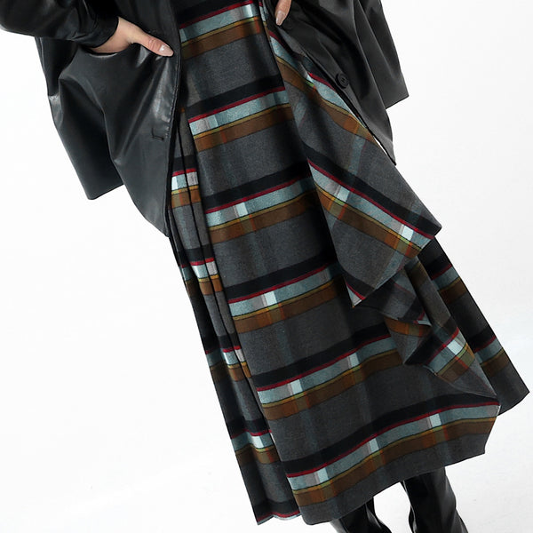 Charcoal Plaid Skirt