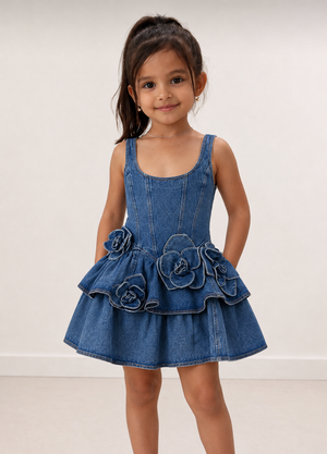 3D denim dress