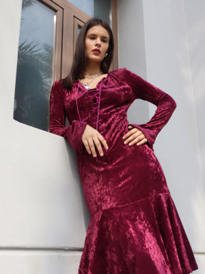 Double Layer Velour Dress