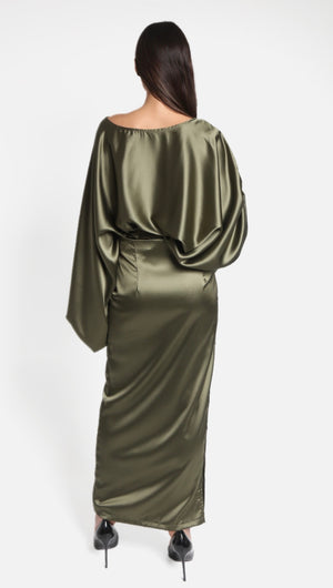 Wrap silk dress