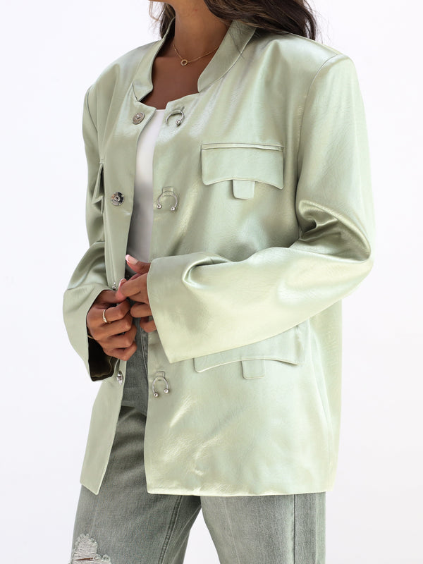 Green satin Jacket