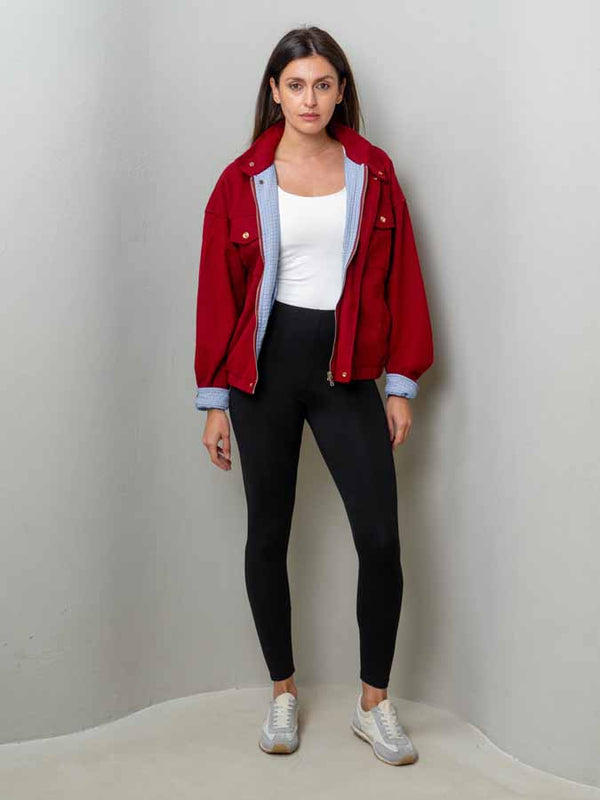 Plaid Red Bomber