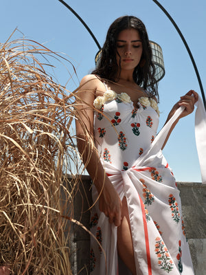 White Floral Beach Set
