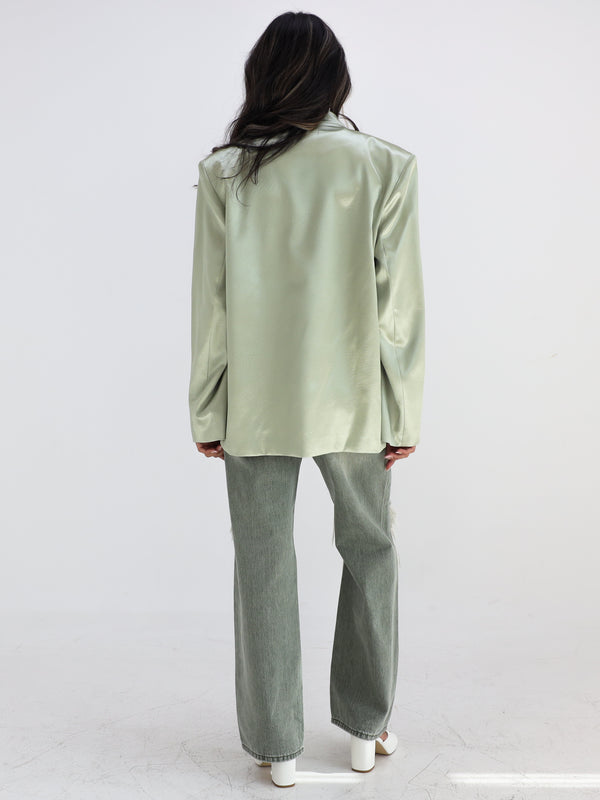 Green satin Jacket